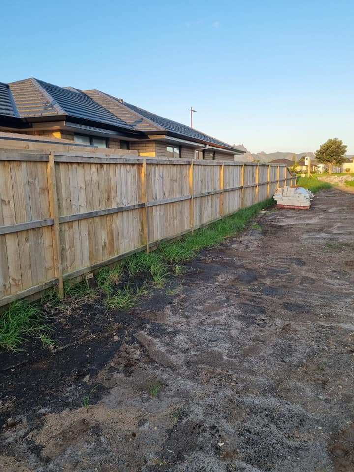 New residential timber paling boundary fence